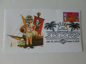 Super Bowl 2001 (XXXV)  Giants Vs Ravens At Tamps Stadium Edken Cachet Cover #1 - Picture 1 of 1