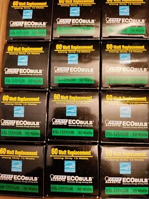 12 NEW Feit Electric Ecobulb 13W 60W  Soft White Twist CFL Bulbs Esl13T/ 1 Case - Image 1 of 3