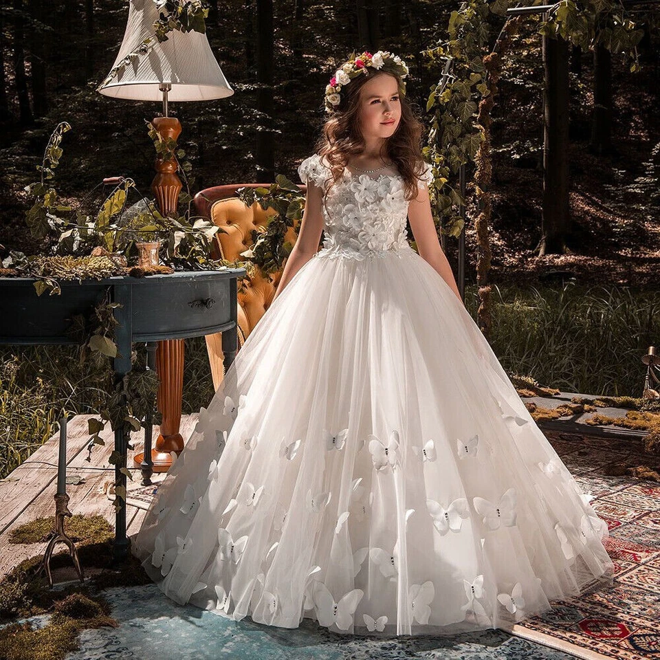 New Kids Gowns Flower Girl Dresse For Weddings First Communion Dresses For Girls - Image 1 of 4