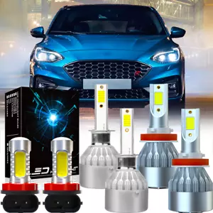 For Ford Focus 2012 - 2018 LED Headlights High Low Beam Fog Light Bulb H1 + H11 - Picture 1 of 17