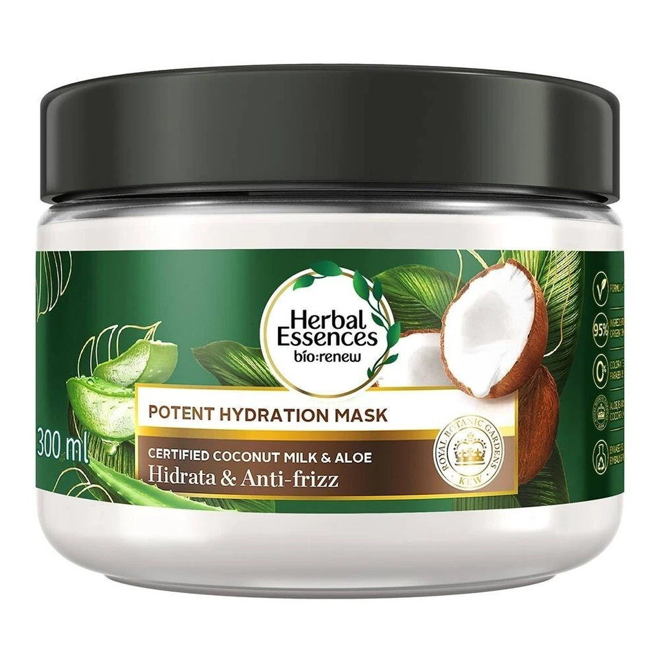 2 Herbal Essences Bio Renew Coconut Milk & Aloe Hydration Mask 300ml Mexican - Image 1 of 4