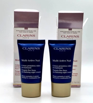 2 Clarins Multi Active Nuit Revitalizing Night Cream, 0.5 Oz. each, NIB & Sealed - Image 1 of 4
