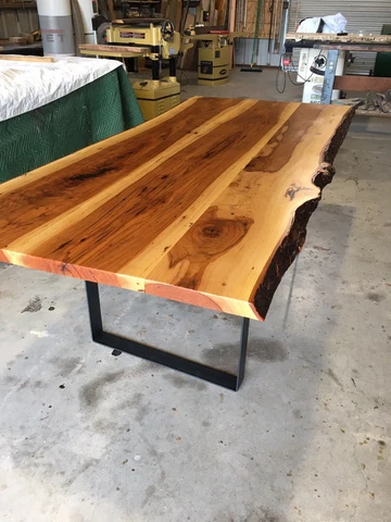 Solid Pecan Wood Live Edge Dining Conference Room Table Cover