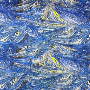 Blue Marble Abstract Painting Apparel Sewing Quilting Cotton Fabric 1/2 Yard - Picture 1 of 4