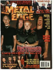 Metal Edge Magazine November 2002 Disturbed RUSH Manowar Def Leppard Stone Sour 