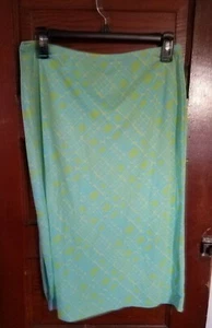 Falda de poliéster CITY DKNY para mujer M azul verde amarillo estampado - Imagen 1 de 6