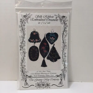 Silk Ribbon Embroidered Ornaments Pattern 3" - 4" The Granny May Company - Picture 1 of 4