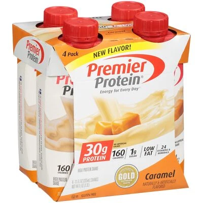 Premier Protein Caramel Shakes, 30g Protein, 1g Sugar, 4 Count, 11 Fl Oz Each - Image 1 of 4