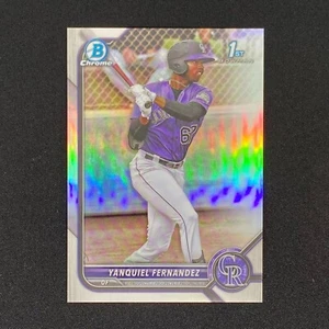 Bowman Chrome Yanquiel Fernández 2022 1er refractor cromado/499 Rockies - Imagen 1 de 13