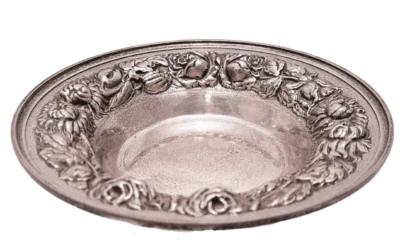 Sterling Silver Repousse Candy / Nut Dish by Stieff - Image 1 of 4