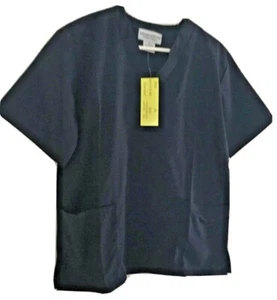 Medical Uniform XS Top Navy Classic Poly/Cotton by Natural V-Neck Easy Care NWT - Picture 1 of 8