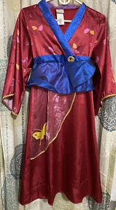 Disney Store Mulan Costume Princess Dress Child Size Medium 7/8 Pink Red Blue - Picture 1 of 5