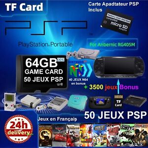 Carte SD PSP 64Go 50 jeux PSP + 3500 jeux bonus pour la console PSP