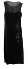 DEBUT AT DEBENHAMS SIZE 10 BLACK TWIN LAYER MAXI DRESS WITH FLORAL SEQUIN DETAIL