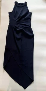 Shoshanna Cocktail Dress Navy Blue Sleeveless Size 4 Asymmetrical Hem NWT - Picture 1 of 16