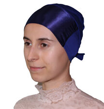Muslim Women's Islamic Turkish Cap Firdevs Satin Hijab Bonnet Underscarf Blue