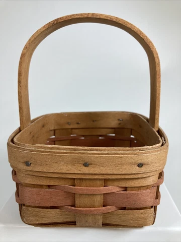 Longaberger 1991 Mothers Day Potpourri Basket with  ticking liner Cover