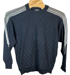VINTAGE CARLO COLUCCI Y2K KNIT SWEATER MENS XL Navy White Gray - Picture 1 of 3