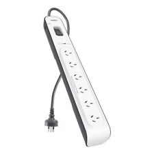 O-Belkin 6-Oulet Surge Protection Strip with 2M Power Cord White/Grey