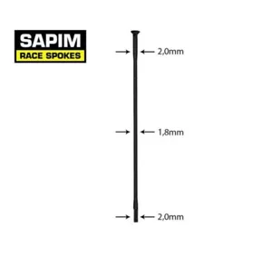 16x STRAIGHT PULL 242mm-310mm Sapim Race Black double butted spoke 14g - Picture 1 of 2