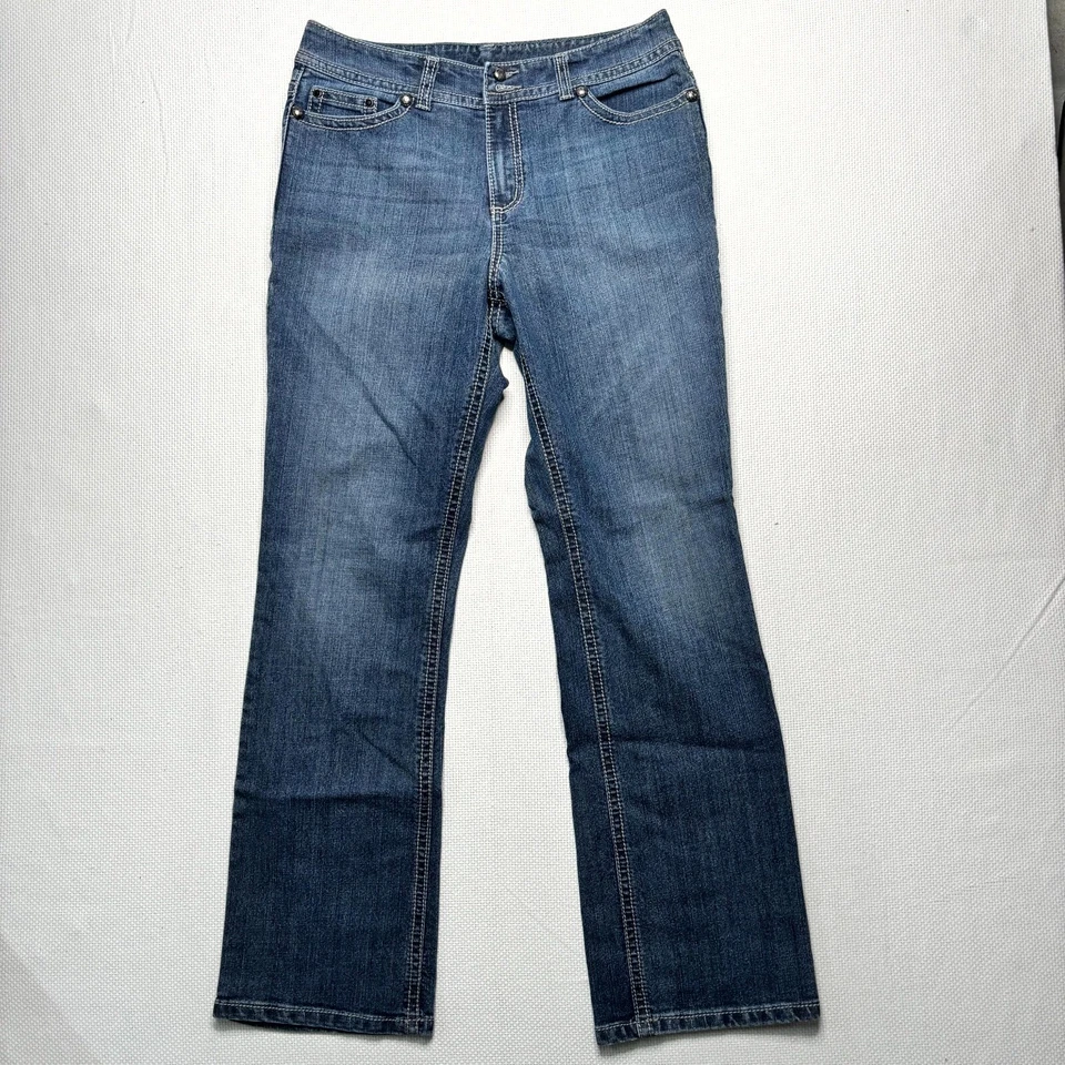 Code Bleu Jeans Womens 12 Blue Denim Cotton Stretch 5 Pockets Classic Zip Fly - Image 1 of 4