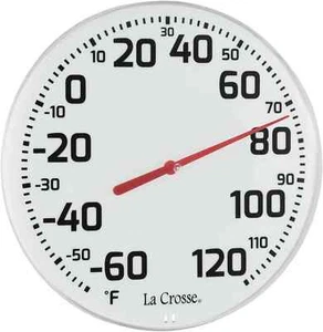 Large Outdoor Indoor Thermometer Easy Read Analog Display Weather Resistant - Picture 1 of 4