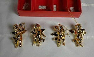 Bachmans Gold Cherub Musical Angel Christmas Ornaments Set of 4 Japan 3" - Picture 1 of 12
