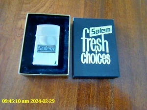 ZIPPO Lighter SLIM CHROME Salem Fresh Choices - NEW Unfired - Picture 1 of 3
