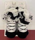 TODOS ☆ BABY SOCKS ☆ Black and White Frilly Lace - 6 - 12 Months