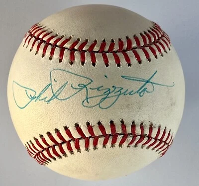 Phil Rizzuto (Yankees) signed Rawlings A.L. baseball (Brown)-JSA letter - Image 1 of 3