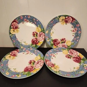 6 Waverly Garden Room Masterpiece Dinner Plates 11" Vintage Blue Floral - Picture 1 of 8