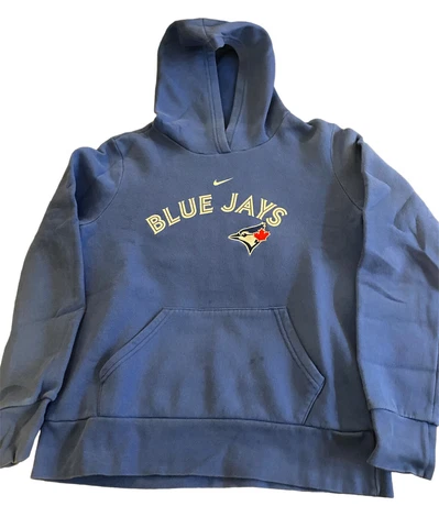Nike Toronto Blue Jays Sweater Adult Small Blue Center Swoosh Hoodie Mens *READ* Cover