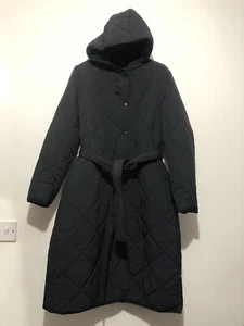 M&S Stormwear gesteppter gefütterter Longline-Mantel mit Kapuze UK 16 schwarz 79 £ - Bild 1 von 17