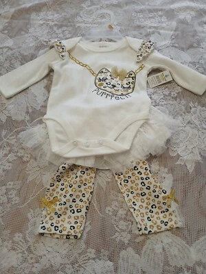 Completo gatto neonato bambina DDG beniamini 0-3 mesi nuovo - Immagine 1 di 4