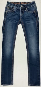 Jeans Rock Revival Jessica gamba dritta denim blu donna taglia 24 - Foto 1 di 20