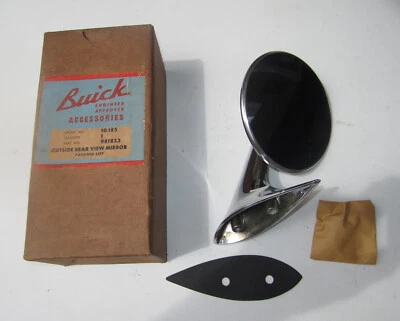 1957-1958 Buick LH Outside Rear View Mirror. OEM #981823. NOS New Original Box - Image 1 of 4