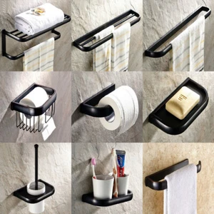 Juego de accesorios de baño de latón frotado con aceite negro herrajes de baño barra de toallas mset016 - Imagen 1 de 33