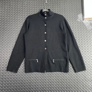 Vintage Maria Di Ripabianca schwarzer Wollpullover mit Knopfleiste Damengröße 12 Freizeitkleidung - Bild 1 von 7