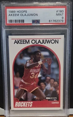 1989 Hoops Akeem Olajuwon #180 PSA 9 - Image 1 of 2