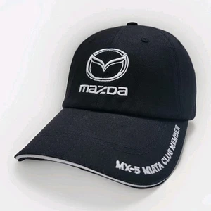 Gorra de miembro del club Mazda Mx-5 Miata negra bordada con correa - Imagen 1 de 8