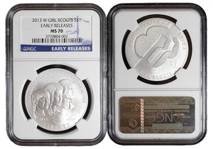 2013-W $1 Silver Girl Scouts Commemorative Dollar NGC MS70 Early Releases - Picture 1 of 1