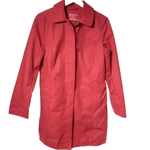 Abrigo de lluvia Eddie Bauer rojo para mujer chaqueta repelente al agua talla M usado en excelente estado - Imagen 1 de 11