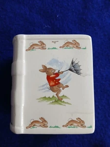 Vintage Royal Doulton Bunnykins Fine China Book Shaped Piggy Coin Bank - Picture 1 of 6