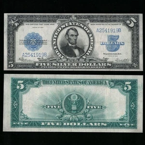 SC 1923 5 $ Fr.282 Lincoln Bullauge Silber Zertifikat (919B) - Bild 1 von 3