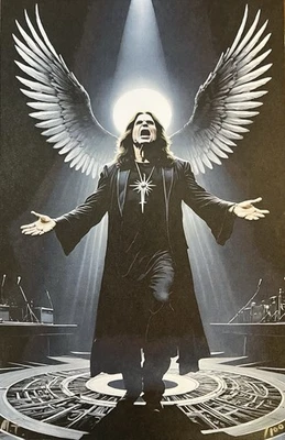 OZZY OSBOURNE IMPRESIÓN ARTÍSTICA MUY RARA “ÁNGEL DE LAS TINIEBLAS” #/100 AUTOGRAFIADA Foto 1 de 4