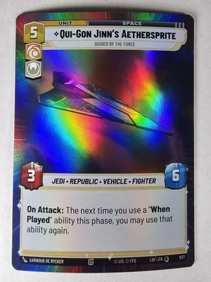 Star Wars Unlimited - Qui-Gon Jinn's Aethersprite Hyperspace Foil 937 - Image 1 of 2
