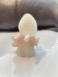 Llavero de ángel de ganchillo hecho a mano túnica blanca sombrero alas rosas varita estrella regalo - Imagen 1 de 6