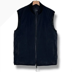 Theory Jalt Mens L Black Padded Vest Full Zip Sleeveless Jacket Outerwear - Picture 1 of 9