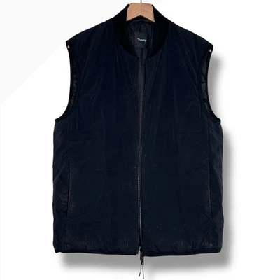 Theory Jalt Mens L Black Padded Vest Full Zip Sleeveless Jacket Outerwear - Image 1 of 4