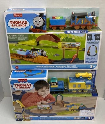 2 Thomas The Tank Engine & Friends Train Sets: Muddy Adventure & Friends At Work - Image 1 of 4